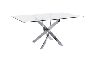 Table à manger en verre - 140 x 95 x 75 cm