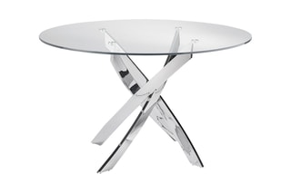 Table à manger Transparent et chromé