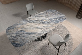 Table à manger - Bleu et gris