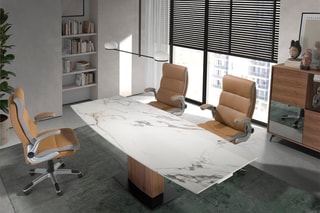 Table extensible à manger - Blanc et imitation noyer