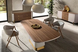 Table à manger en bois de noyer - 200 x 95 x 76 cm
