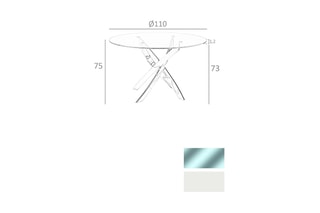 Table à manger - Transparent et blanc