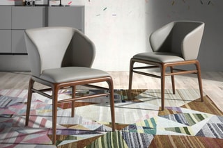 Chaise - Gris et imitation noyer