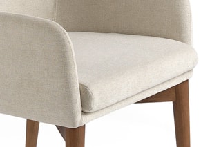 2 chaises Crème et imitation noyer