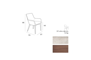 2 chaises Crème et imitation noyer