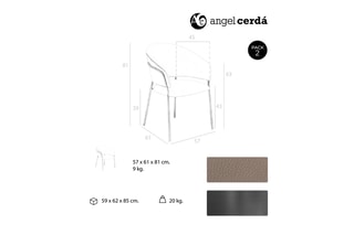 2 chaises Taupe et noir