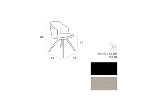4 chaises Gris et noir