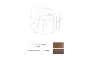 2 chaises - Marron