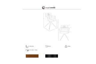 Chaise pivotante - 57 x 80 x 60 cm
