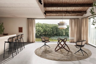 Chaise - Marron foncé et naturel