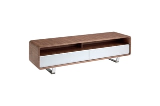 Meuble TV 2 tiroirs - Naturel et blanc