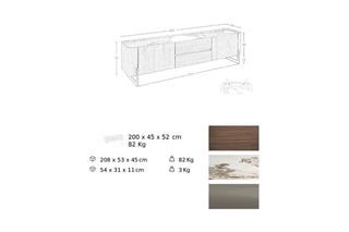 Meuble TV 2 portes - Naturel