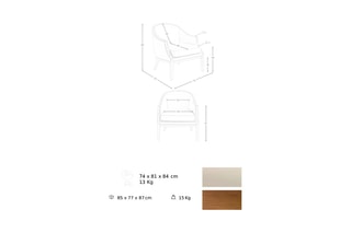 Fauteuil - Blanc et naturel