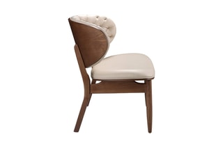 Fauteuil - Beige et naturel - En similicuir