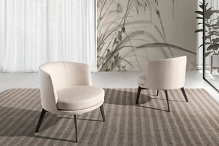 Fauteuil Crème et marron