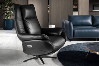 Fauteuil - Noir - En cuir