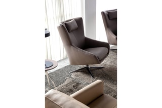Fauteuil pivotant avec coussin - Taupe