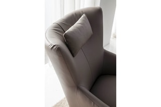 Fauteuil pivotant avec coussin - Taupe