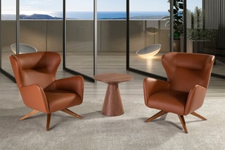 Fauteuil pivotant - Marron et naturel