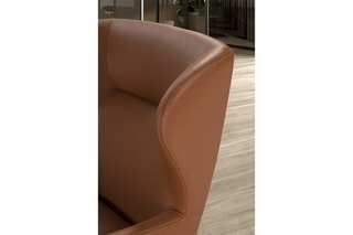 Fauteuil pivotant - Marron et naturel