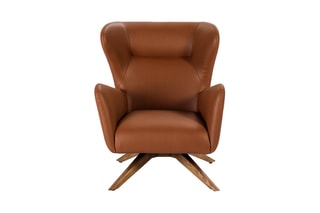 Fauteuil pivotant - Marron et naturel