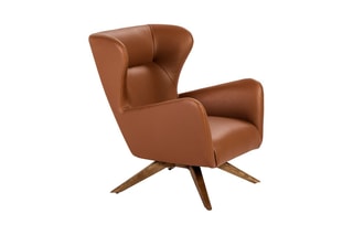 Fauteuil pivotant - Marron et naturel