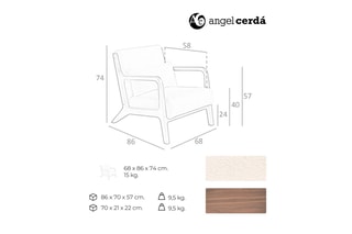 Fauteuil - Blanc et naturel