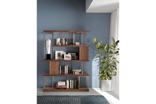 Bibliothéque - Imitation noyer et argenté
