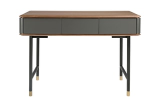 Console 3 tiroirs - Imitation noyer et ardoise