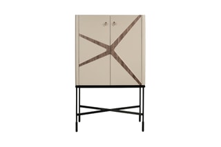 Buffet 2 portes en bois de noyer - 90 x 40 x 150 cm