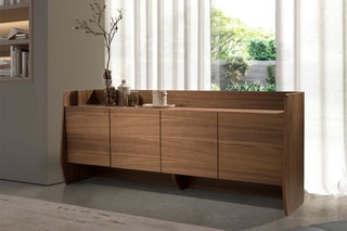 Buffet 4 portes en bois de noyer - 180 x 45 x 75 cm