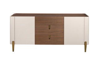 Buffet 2 portes en bois de noyer - 180 x 47 x 80 cm