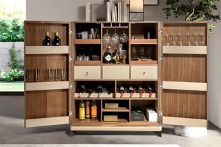 Buffet 2 portes en bois de noyer - 120 x 50 x 150 cm