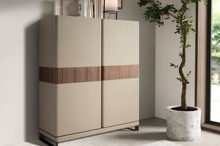 Buffet 2 portes en bois de noyer - 120 x 50 x 150 cm