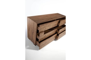 Commode 6 tiroirs Imitation noyer
