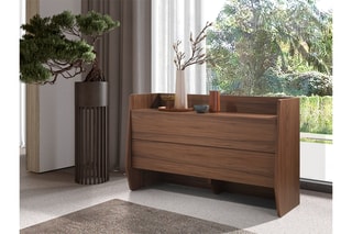 Commode 2 tiroirs en bois - 120 x 75 x 45 cm