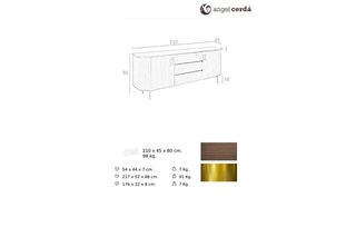 Commode 3 tiroirs - Imitation noyer