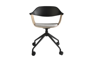 Chaise de bureau - Noir et naturel