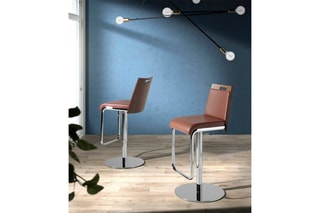 Tabouret de bar - Marron et argenté