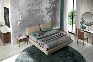 Buffet 4 portes - Imitation noyer et blanc