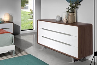 Buffet - Imitation noyer et blanc