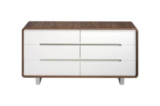 Buffet - Imitation noyer et blanc