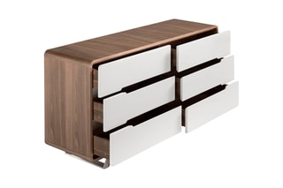 Buffet - Imitation noyer et blanc