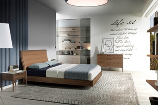 Buffet 3 tiroirs - Imitation noyer et gris