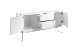 Buffet 2 portes - Blanc et transparent