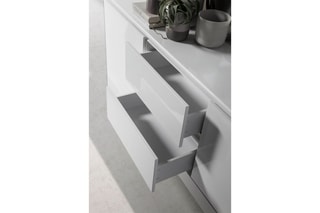 Buffet 2 portes - Blanc et transparent
