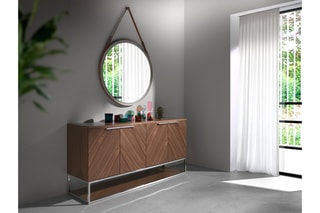 Buffet 4 portes en noyer - 160 x 80 x 46 cm