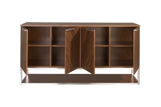 Buffet 4 portes en noyer - 160 x 80 x 46 cm