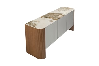 Buffet 3 portes - Blanc et naturel