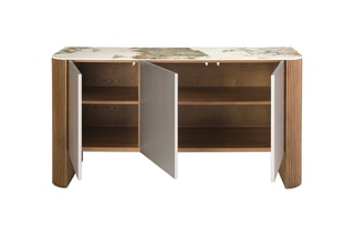 Buffet 3 portes - Blanc et naturel